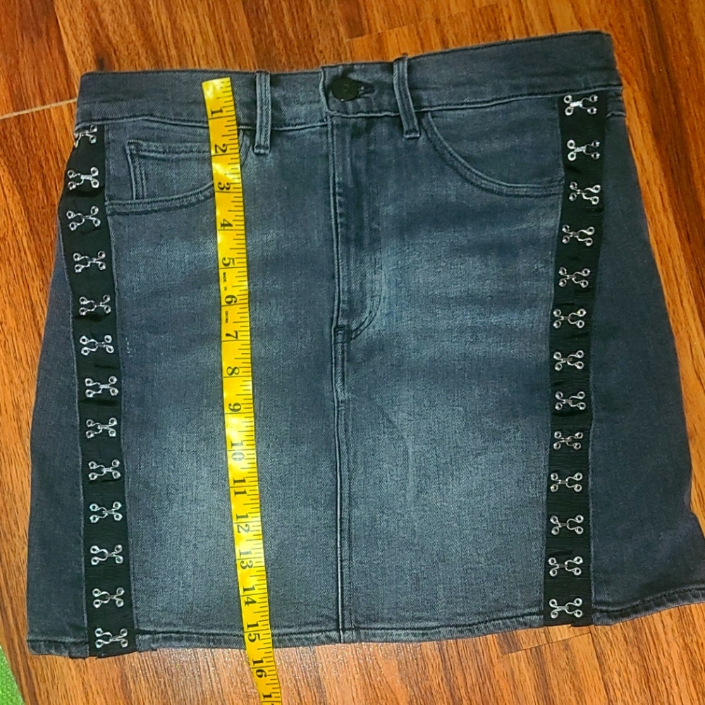 3x1 NYC Jean Skirt with functinal eyelet slits